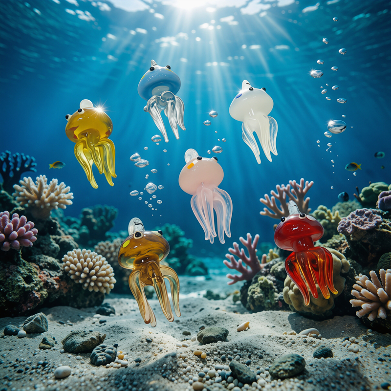 Marine Aquarium & Regional Centre Reviews - Colorful Mini Jellyfish Glass Pendant Cute