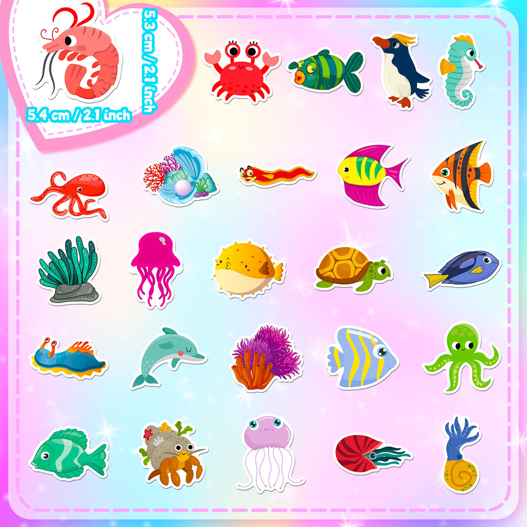 50Pcs Marine Life Stickers - C – обзор и цена Marine Life Aquariums