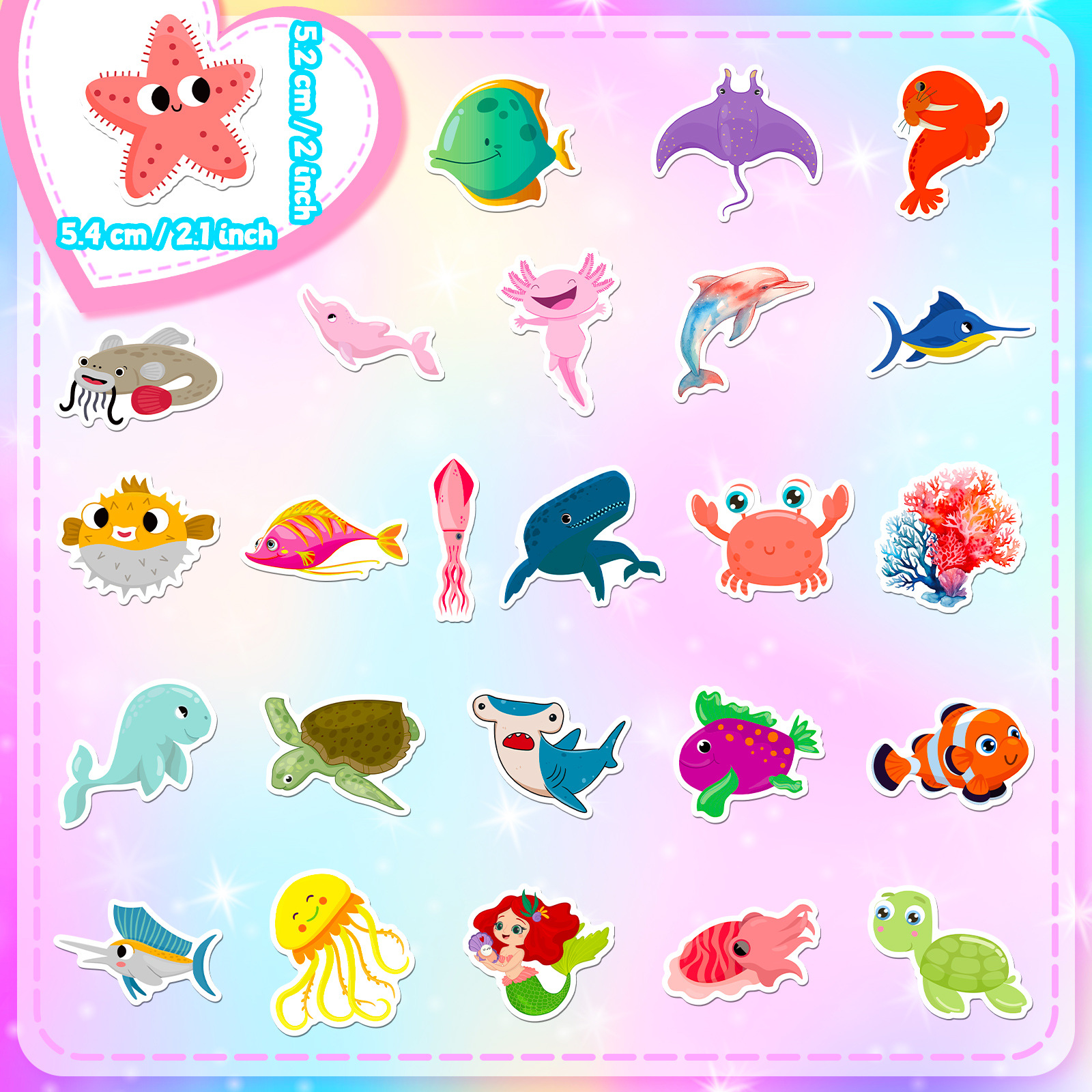 50Pcs Marine Life Stickers Aqu – обзор и цена Marine Life Aquariums