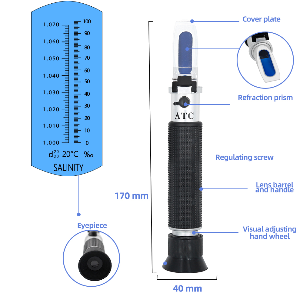 Handheld Salinity Refractomete – обзор и цена Refractometer Salinity